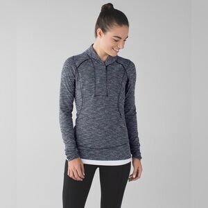 Lululemon Think Fast Pullover Coco Pique Black / Black size 4